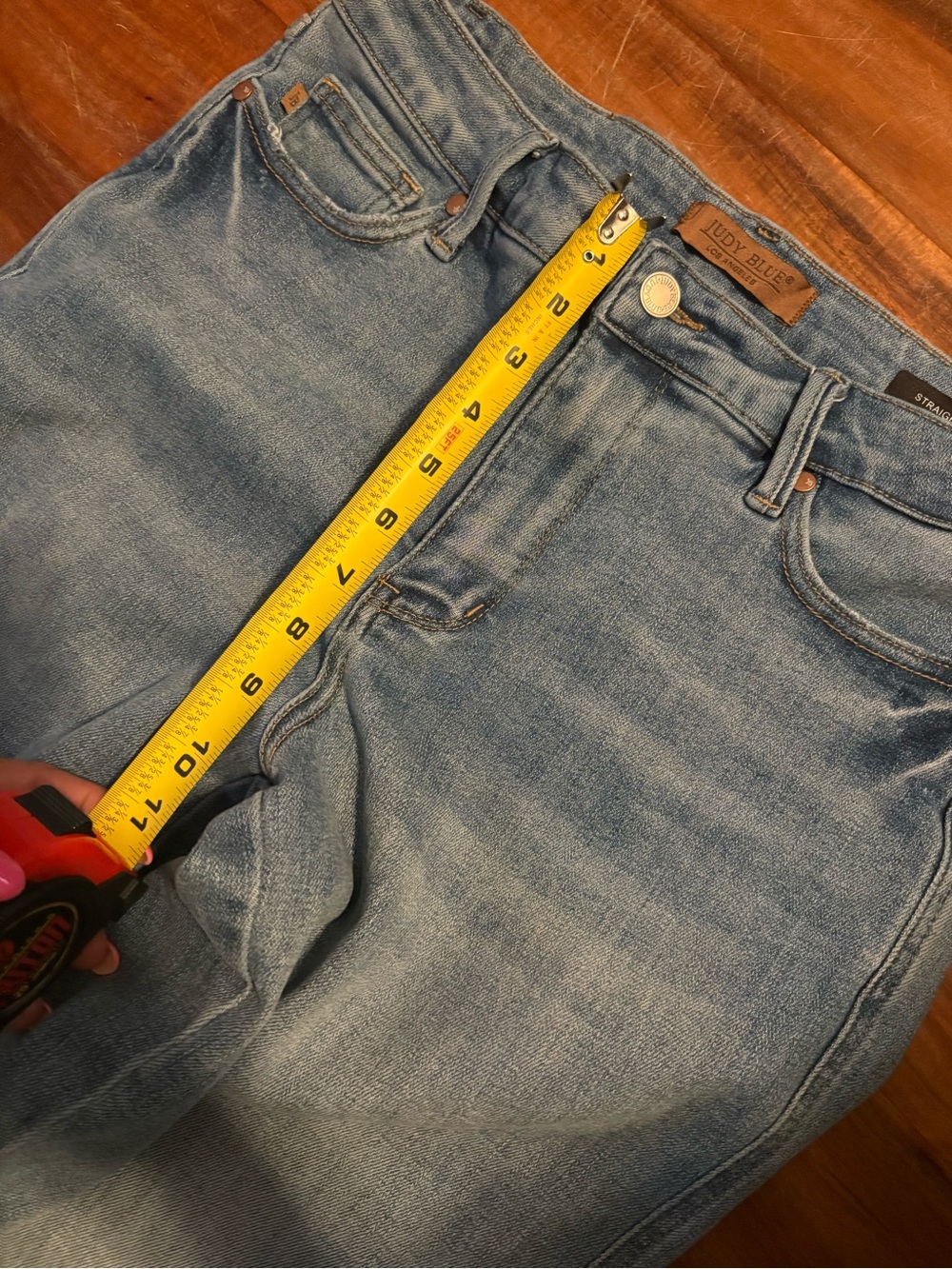 Judy Blue Straight Fit Jeans Size 11/30 Light Wash High Rise Straight Leg (1184) - Picture 9 of 10